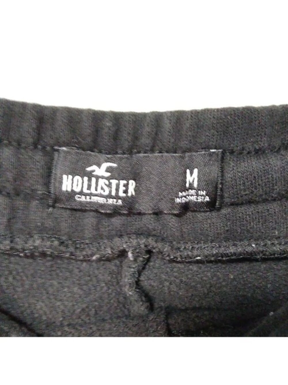 HOLLISTER Black Drawstring Logo  Joggers Size Medium - Picture 7 of 9